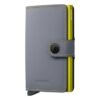 WEB_Small-Matte - Miniwallet- Grey & Lime - Lime - Front Secrid Miniwallet Matte